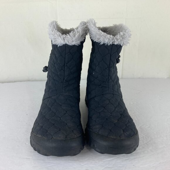 Bogs Womens sz 10 Quilted Puffer Mid Black Faux Fur Insulated Waterproof Boots - Picture 2 of 8